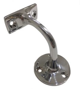 polished chrome handrail bracket