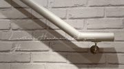 light grey leather handrail
