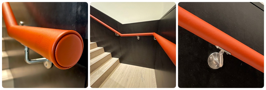 commercial leather handrail