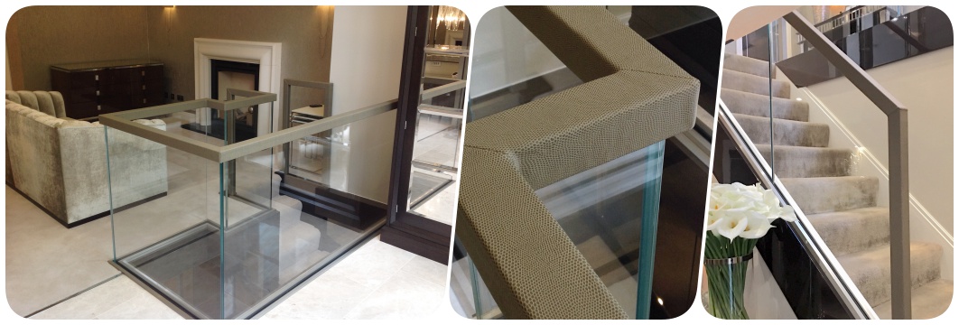 Bespoke handrails on glass