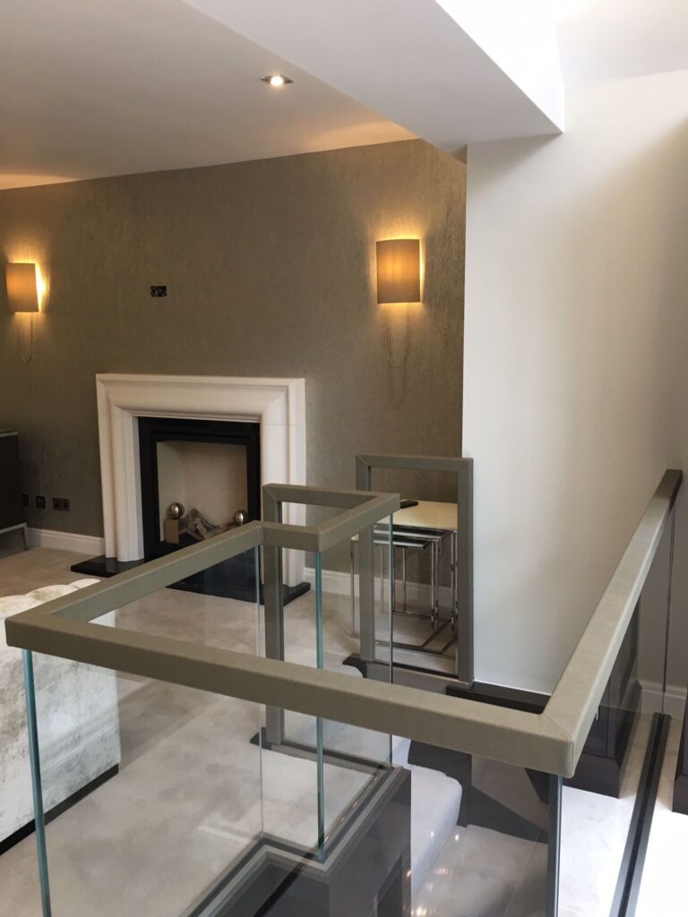 Square leather handrail