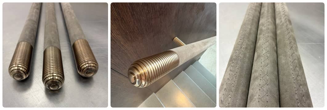 Suede covered handrails